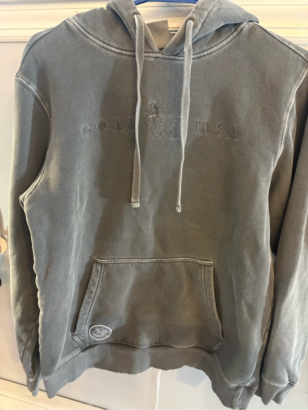 GOAT Washed Gray Pullover Hoodie